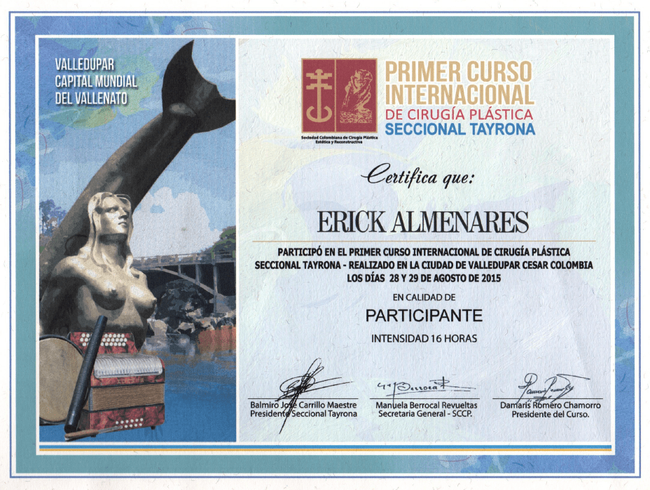 Certificado Cirugia Plastica de Medellin