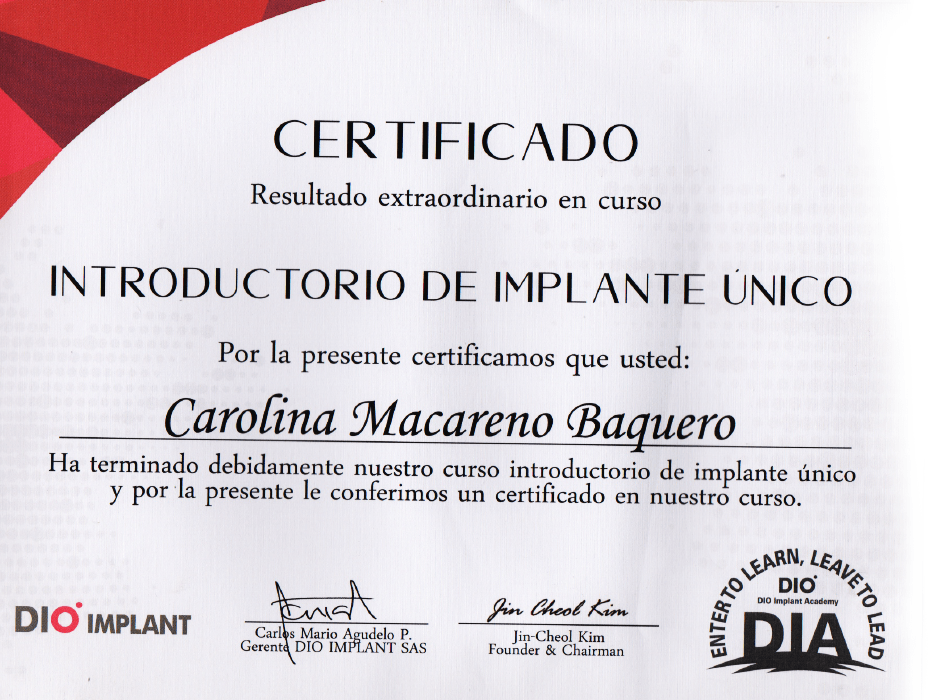 Certificado Dentista de Ciudad de Panama