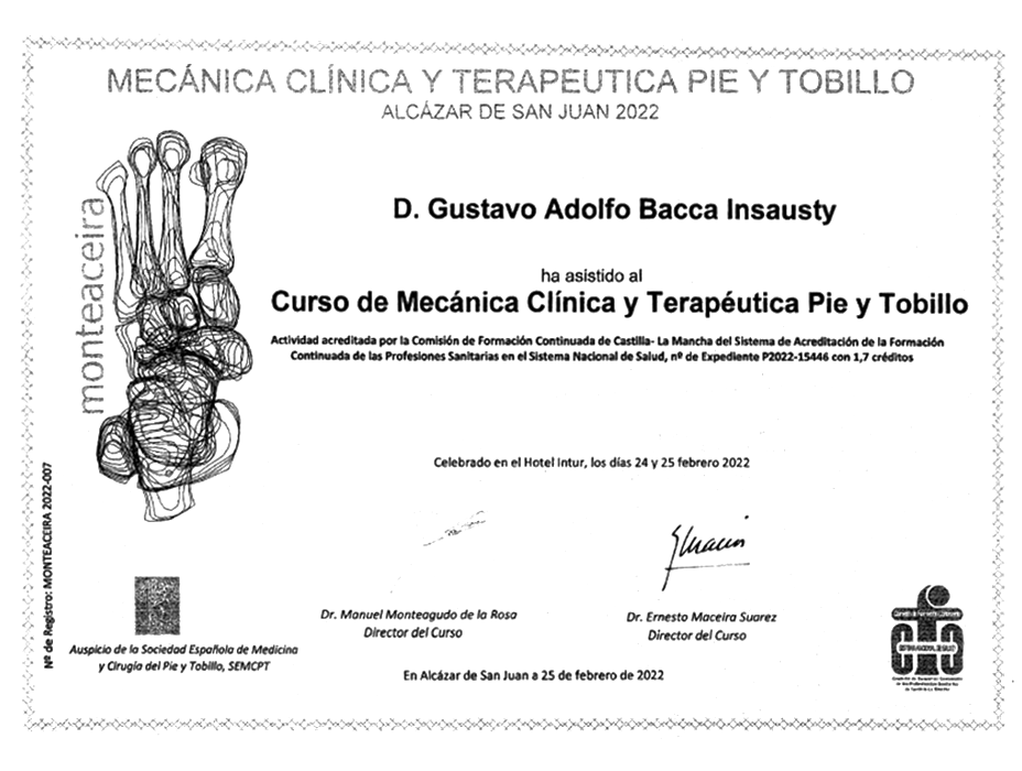 Certificado Ortopedia de Medellin