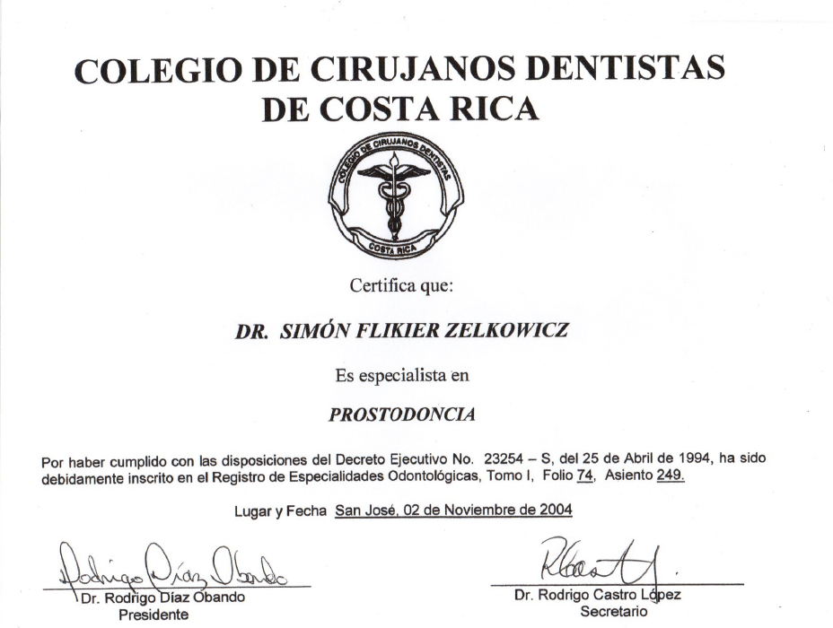 Certificado Dentista de Ciudad de México