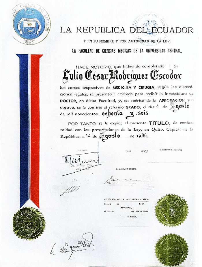 Certificado Cirugia Plastica de Quito