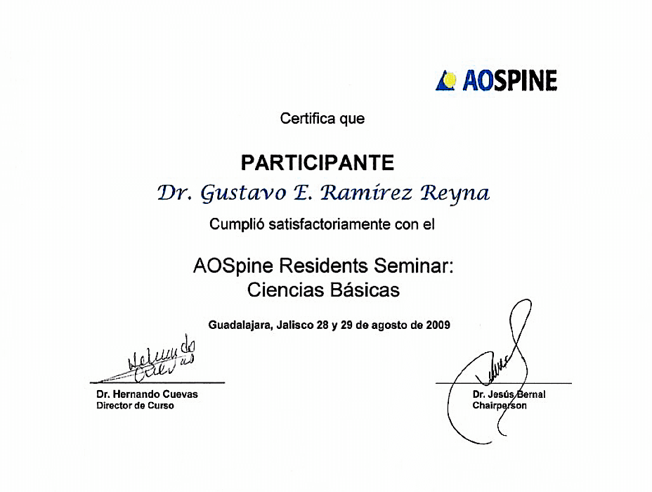 Certificado Ortopedia de Ajijic