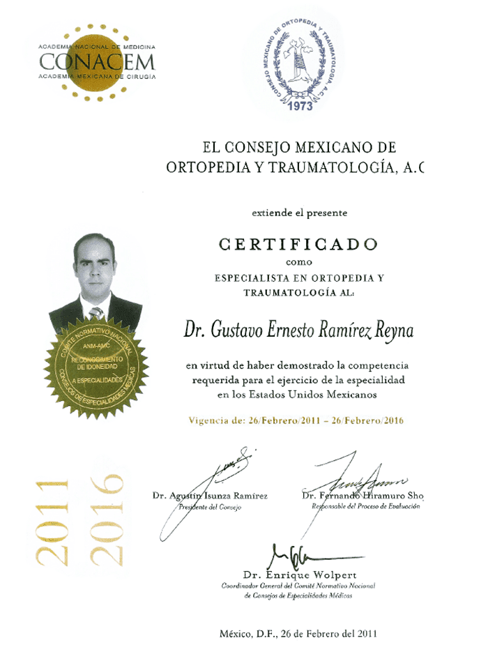 Certificado Ortopedia de Ajijic