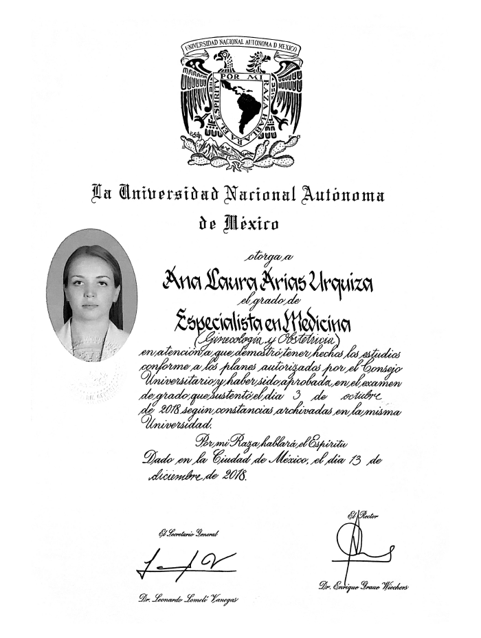 Certificados Ginecologia de Cancun