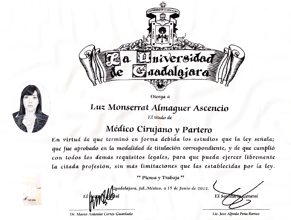 Certificado Neurocirujano de Cancun