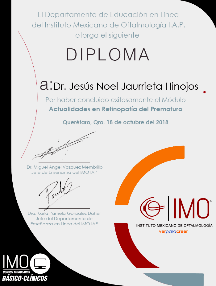 Certificado Oftalmologo de Chihuahua