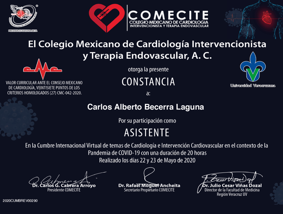 Certificados Cardiologia de Ciudad Juarez