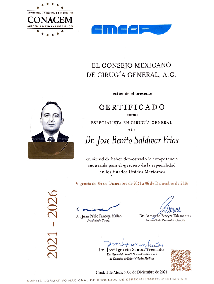 Ciudad Juarez Cirujano general certificados