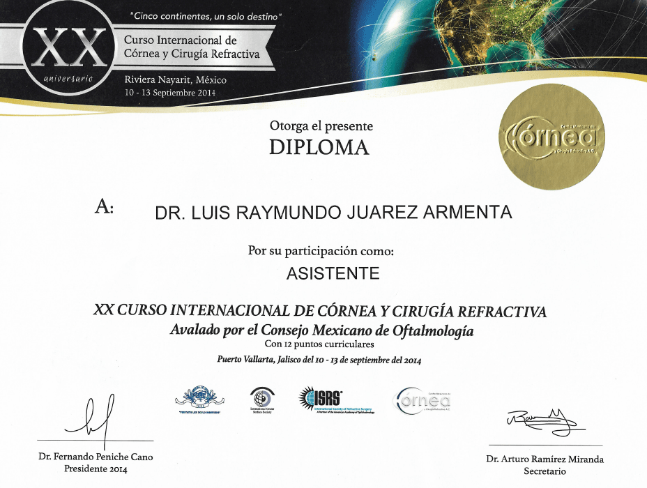 Certificado Oftalmologo de Ciudad Juarez