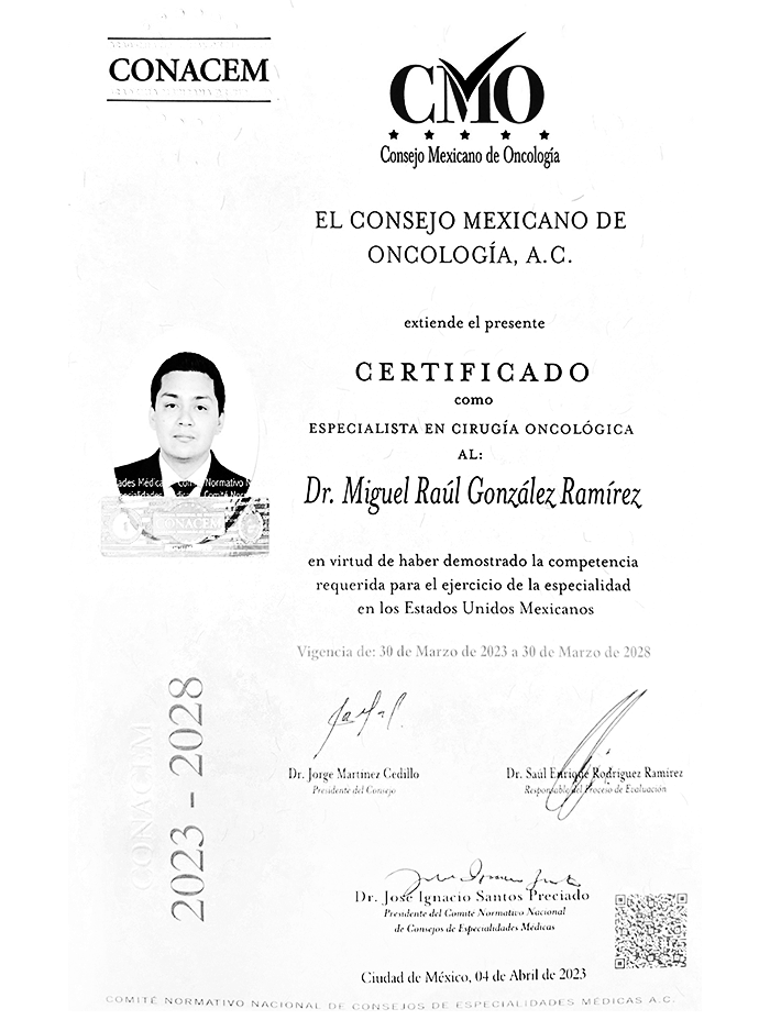 Certificados Oncologia De Ciudad Juarez