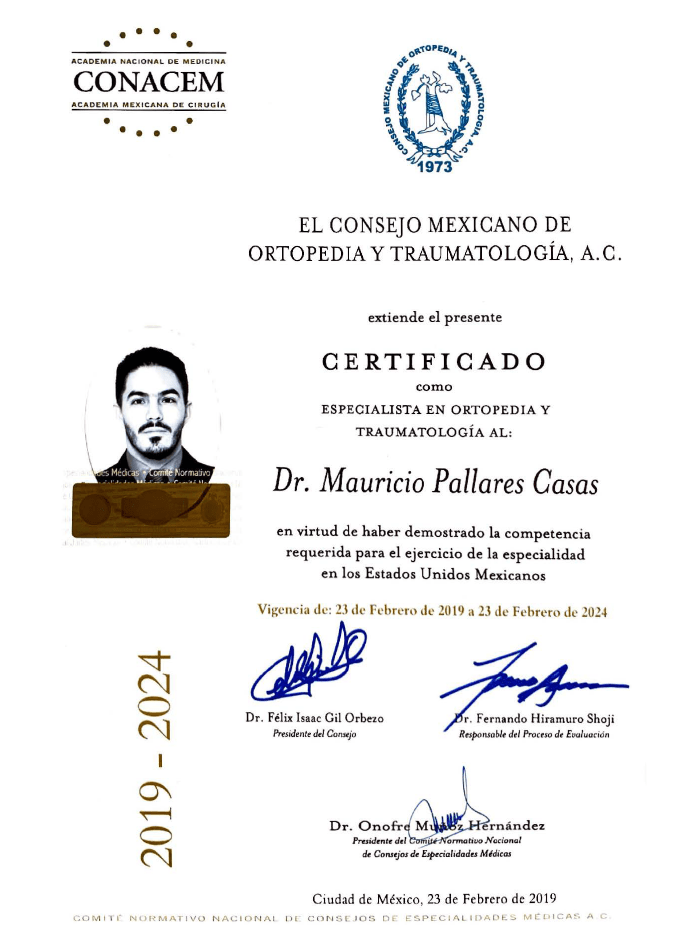 Certificado Ortopedia de Ciudad Juarez