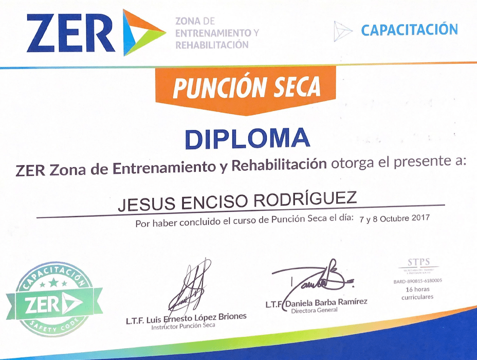 Certificado Especialista En Fisioterapista De Ciudad Juarez