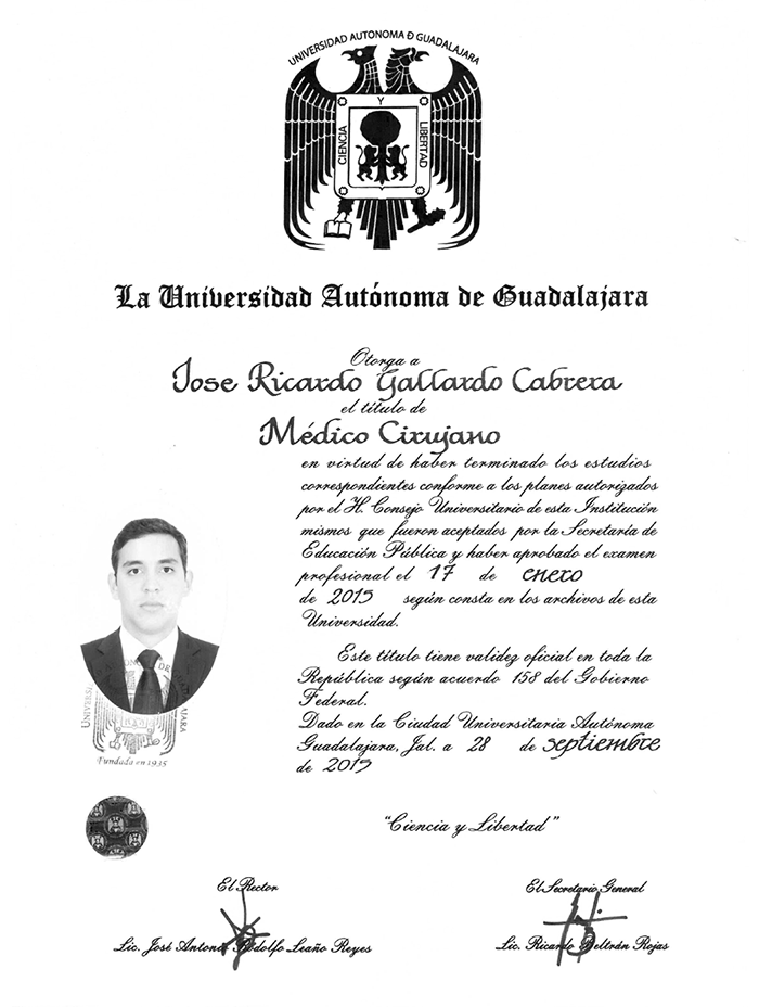 Certificado Bariatra de Culiacan