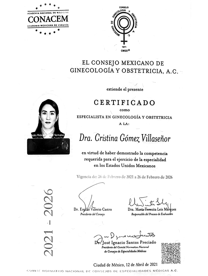 Certificado Neurocirujano de Culiacan