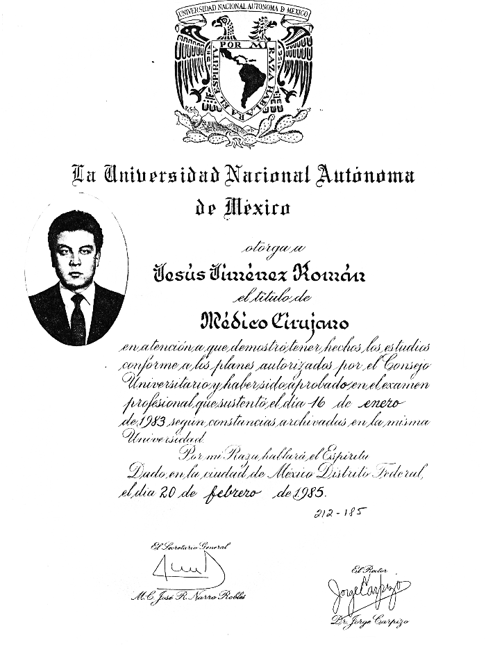 Certificado Oftalmologo de Estado de Mexico