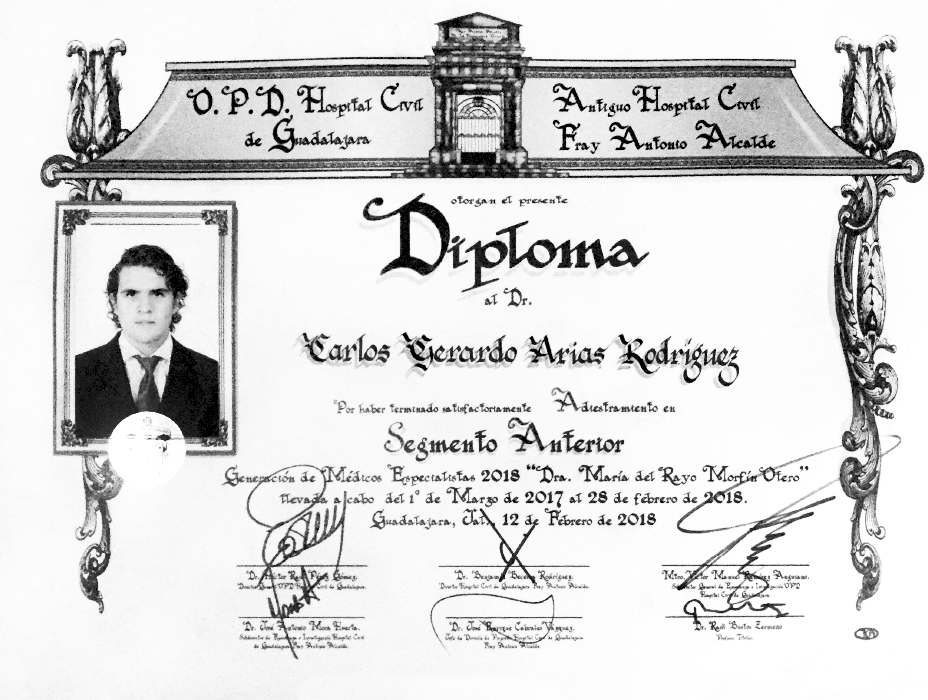 Certificado Oftalmologo de Guadalajara