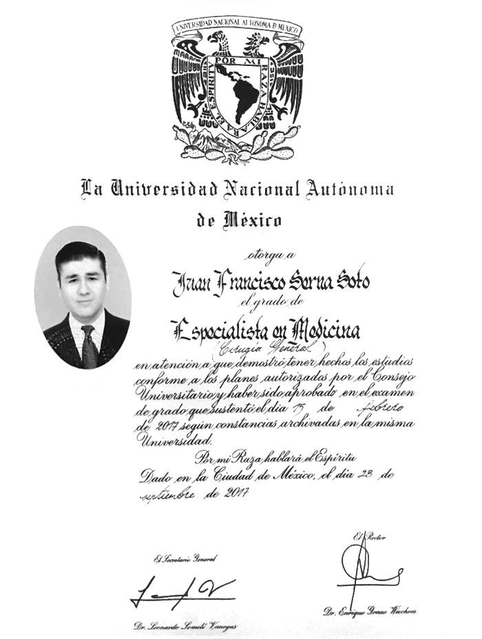 Certificado Bariatra de Hermosillo