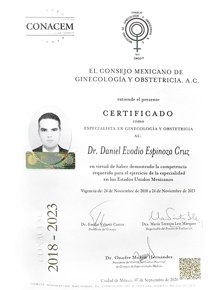 Certificado Neurocirujano de Hermosillo
