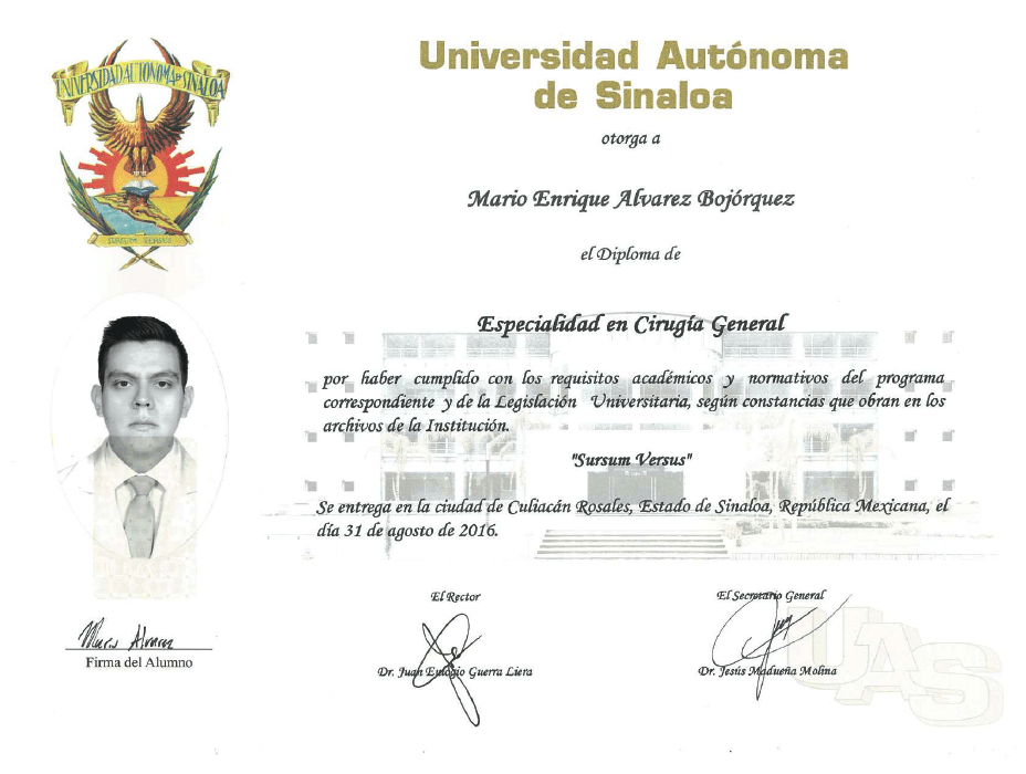 Certificados oncologia de Hermosillo