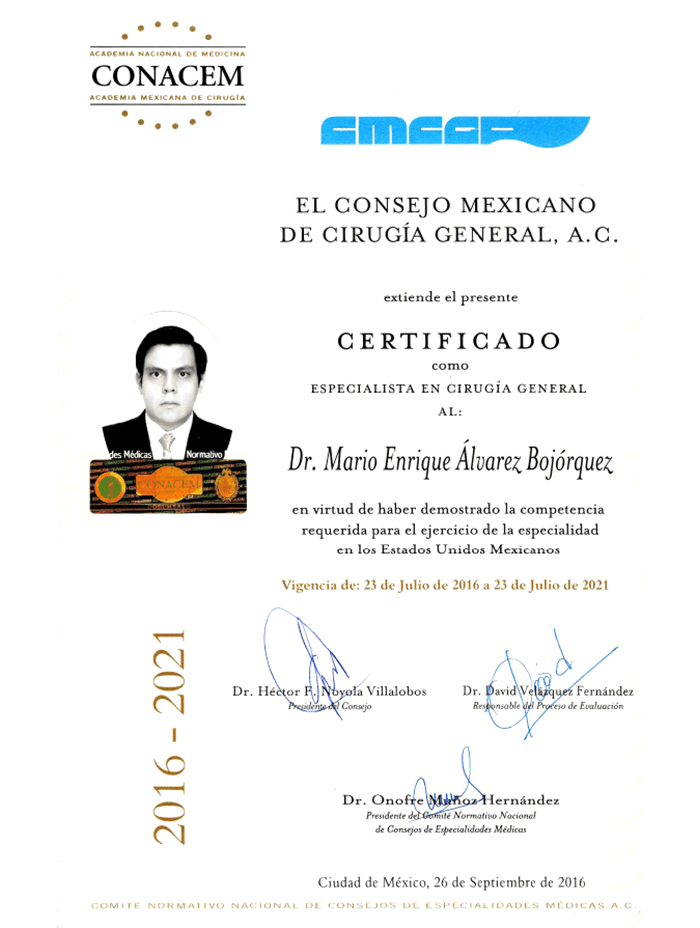 Certificados oncologia de Hermosillo