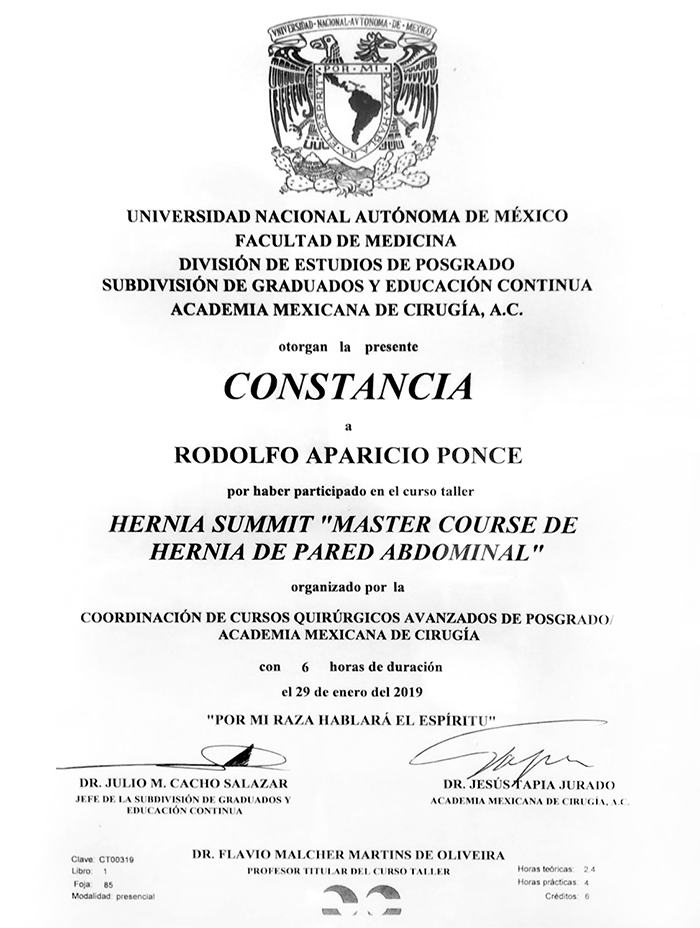 Certificado Bariatra de Merida