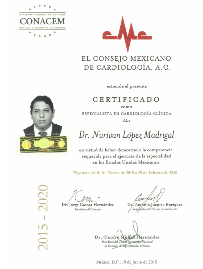 Certificados Cardiologia de Merida