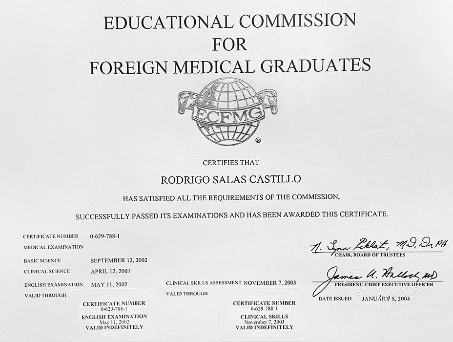 Merida Cirujano general certificados