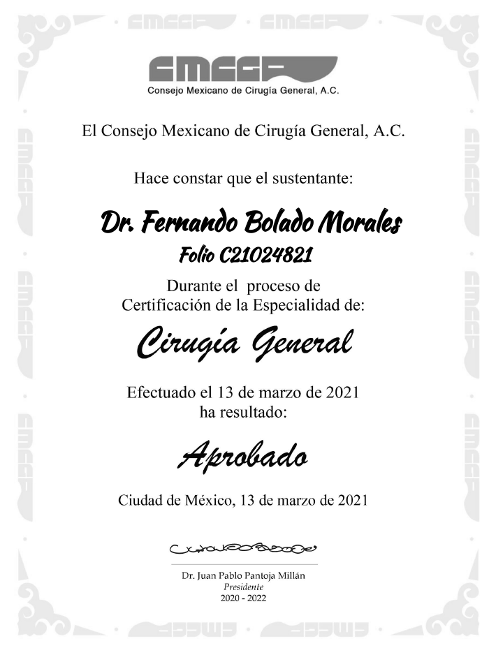 Mexicali Cirujano general certificados