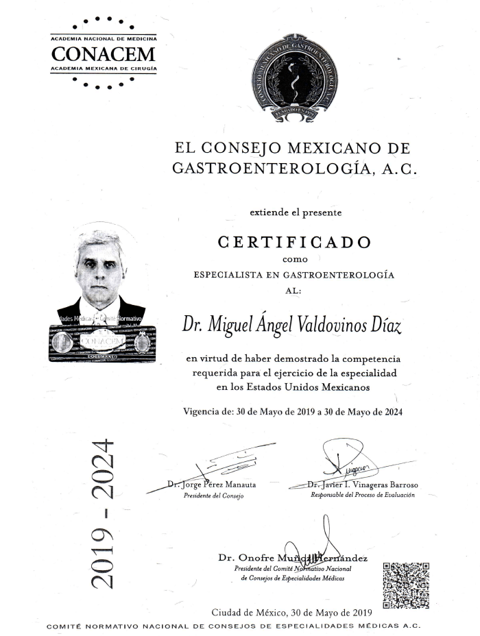 Certificados Endoscopia de Ciudad de Mexico