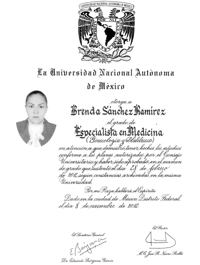 Certificados Ginecologia de Ciudad de Mexico