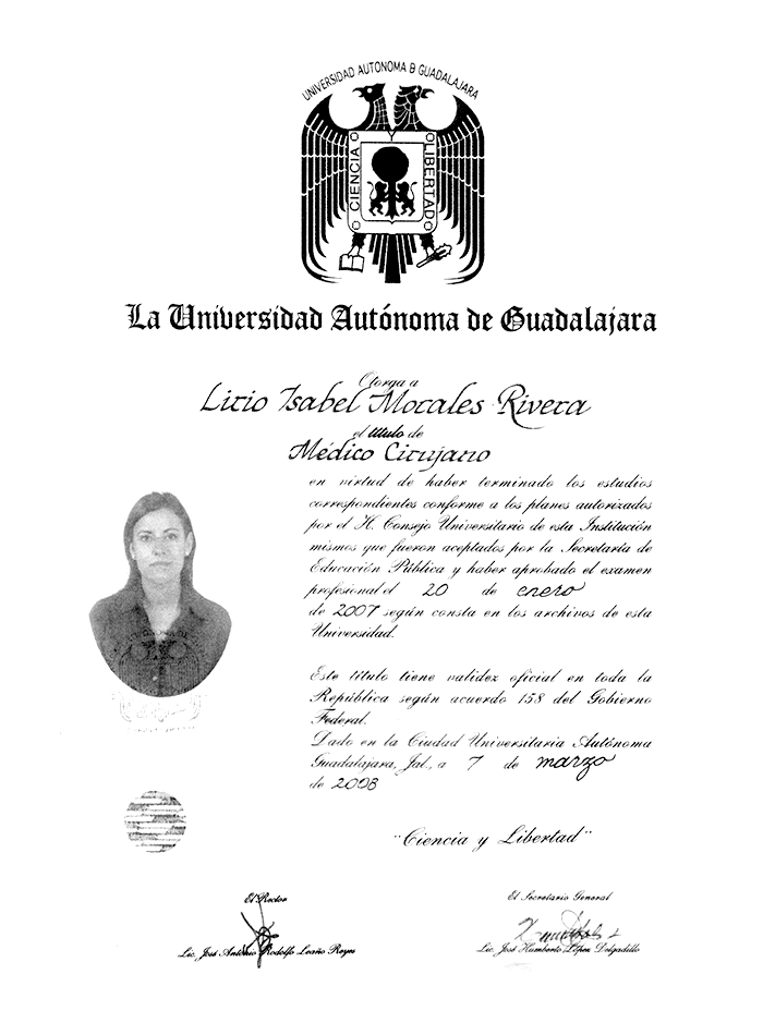 Certificados Otorrinolaringologia de Ciudad de Mexico