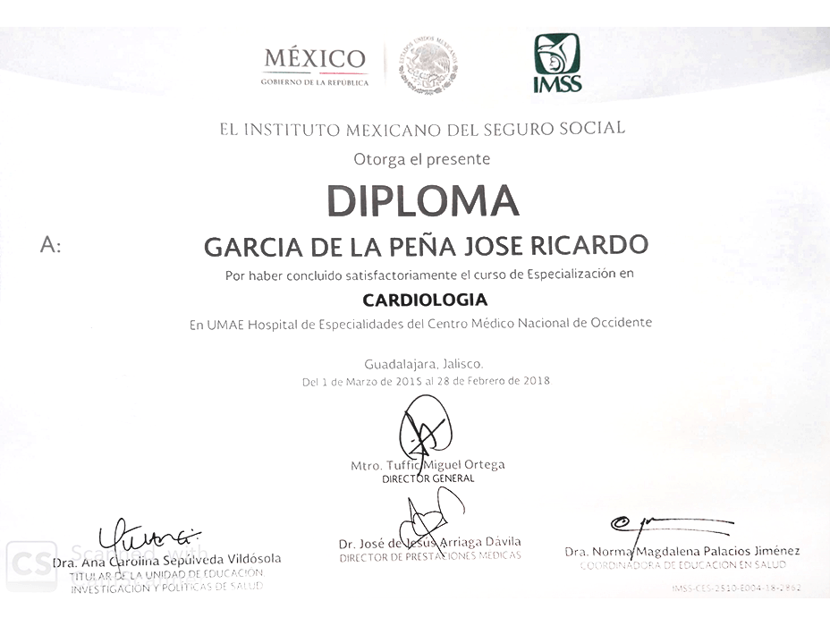 Certificados Cardiologia de Monterrey