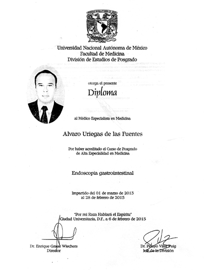 Certificados Endoscopia de Monterrey