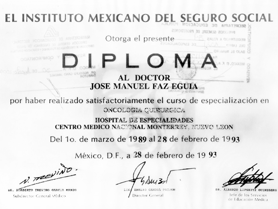 Certificados Oncologia De Monterrey