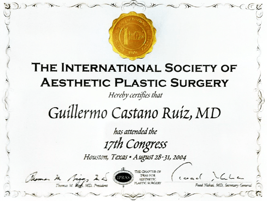 Certificado Cirugia Plastica de Nuevo Laredo