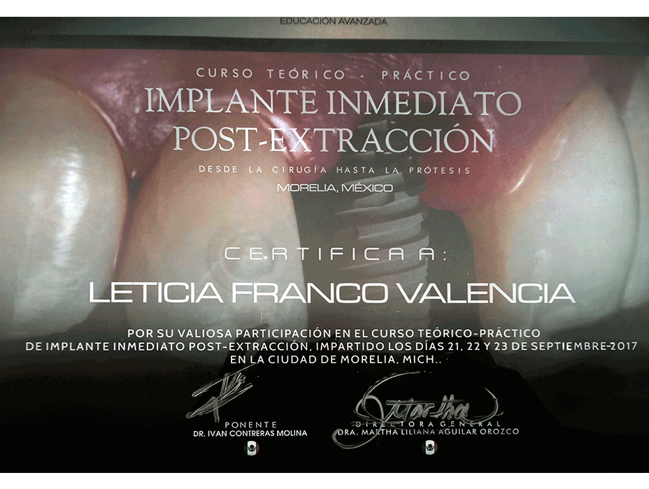 Certificado dentista de Oaxaca