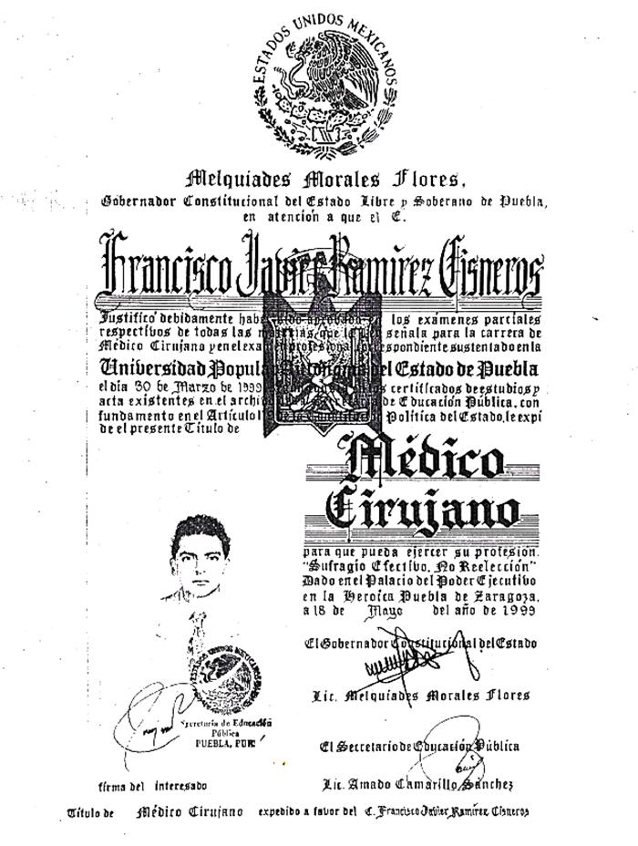Puebla Cirujano general certificados
