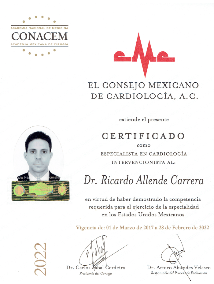Certificados Cardiologia de San Luis Potosi
