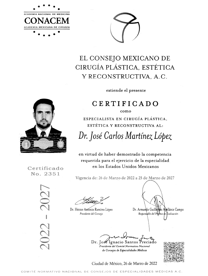 Certificados Cirugia plastica de Tijuana
