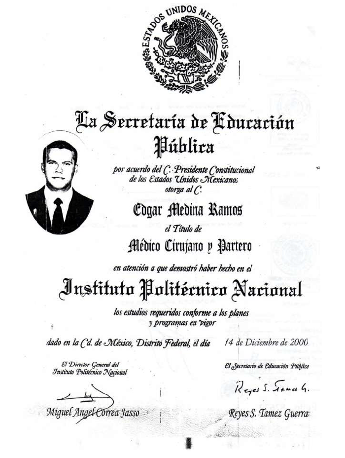 Certificado especialista en Fertilidad de Tijuana