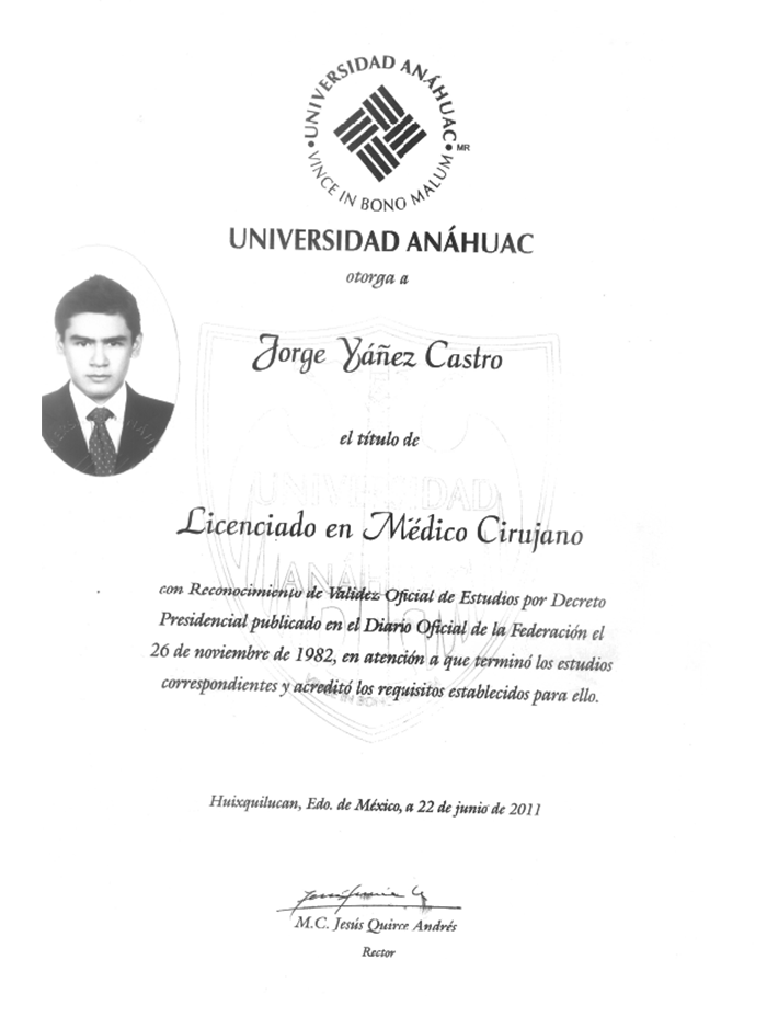 Certificado Neurocirujano de Vallarta